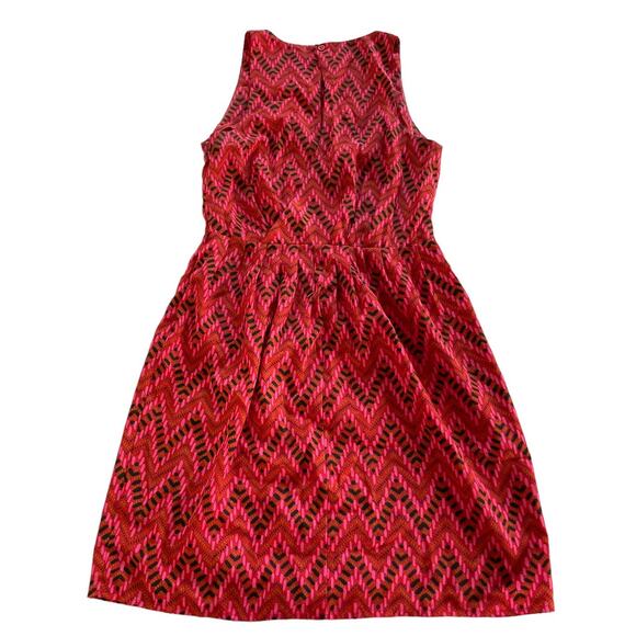 Jack BB Dakota Dress Women's Small Pink Red Chevron Keyhole‎ Mini - Picture 3 of 7